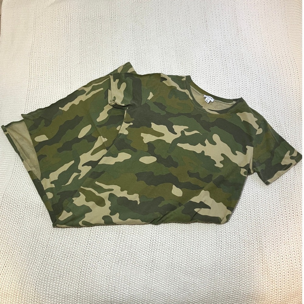 J. Crew Camo T Shirt Dress Midi Casual‎ Everyday Size Small Streetwear Normcore